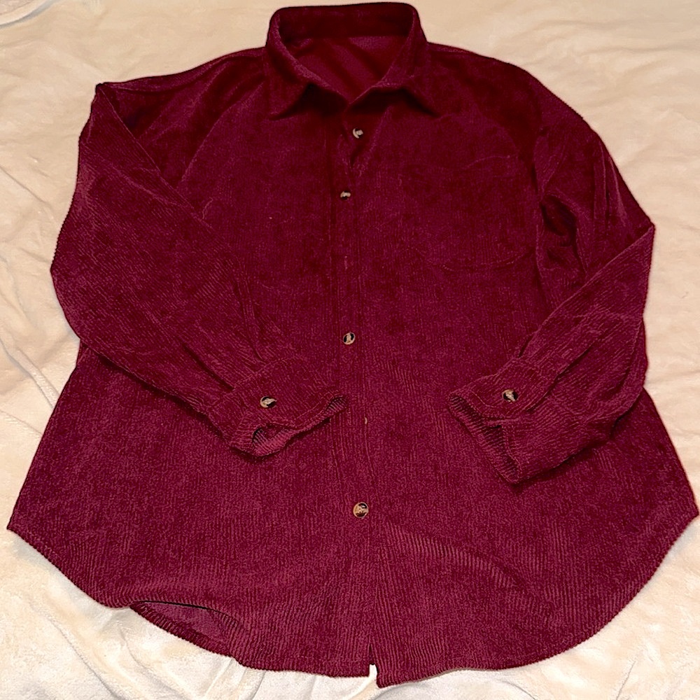 Amazon corduroy button up large